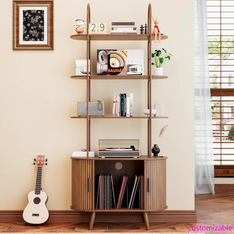 Retro Vinyl Record Storage Cabinet